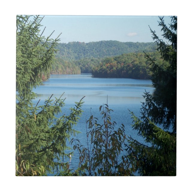 Lake and Trees Ceramic Tile (Front)