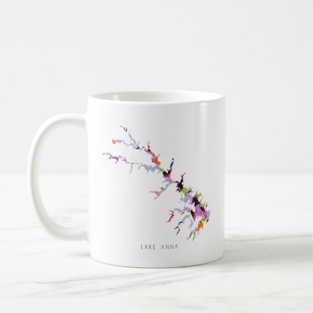 Lake Anna Silhouette Map Coffee Mug (Left)
