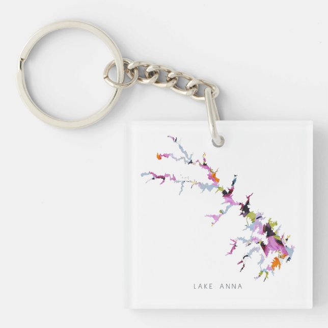 Lake Anna Silhouette Map Keychain (Front)