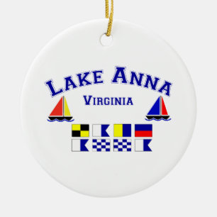 Lake Anna VA Signal Flags Ceramic Ornament