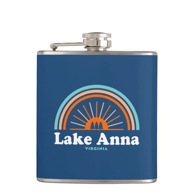 Lake Anna Virginia Rainbow Hip Flask (Front)