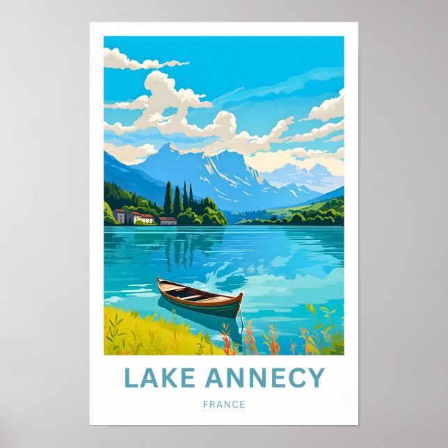 Lake Annecy France Travel Print (Front)