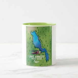 Lake Annecy,Haute-Savoie ,france Two-Tone Coffee Mug
