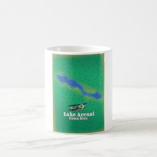 Lake Arenal, Costa Rica lake map Coffee Mug