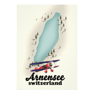 lake Arnensee switzerland map Photo Print