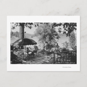 Lake Arrowhead, California Lodge View & Terrace Postcard