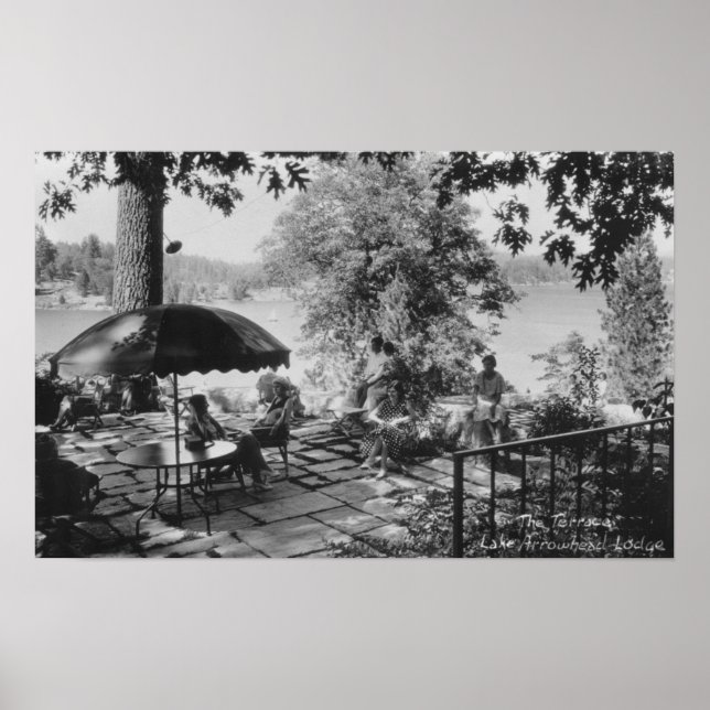 Lake Arrowhead, California Lodge View & Terrace Poster (Front)