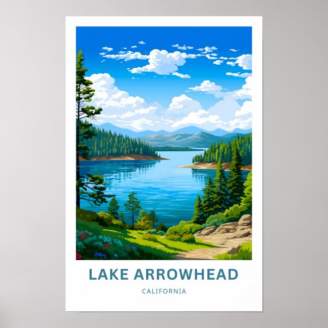 Lake Arrowhead California Travel Print (Front)