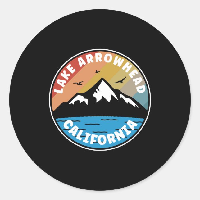 Lake Arrowhead - California Vintage Classic Round Sticker (Front)
