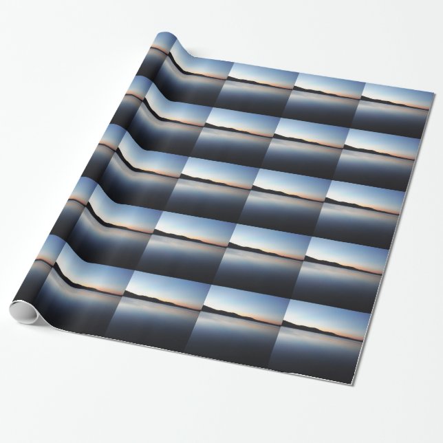 Lake Arrowhead sunset Wrapping Paper (Unrolled)