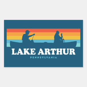 Lake Arthur Pennsylvania Canoe Rectangular Sticker