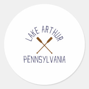 Lake Arthur Pennsylvania Outdoors Vintage 1 Classic Round Sticker