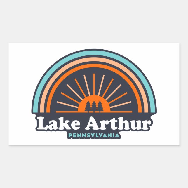 Lake Arthur Pennsylvania Rainbow Rectangular Sticker (Front)