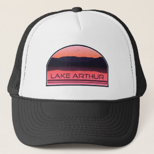 Lake Arthur Pennsylvania Red Sunrise Trucker Hat