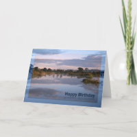 Lake at dawn Birthday card