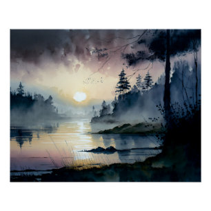 Lake at Dusk Poster