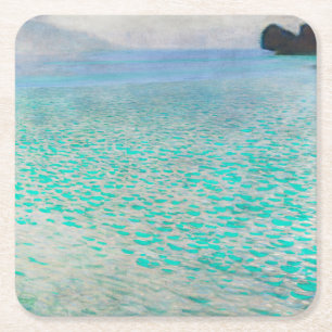 Lake Atter, Gustav Klimt Square Paper Coaster