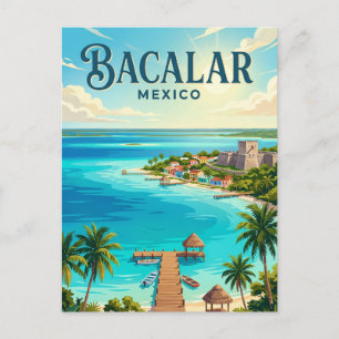 Lake Bacalar (Lagoon of Seven Colours) Mexico Postcard