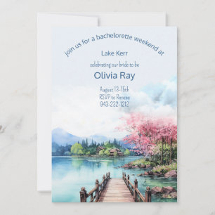 Lake Bachelorette weekend Invitation and Itinerary