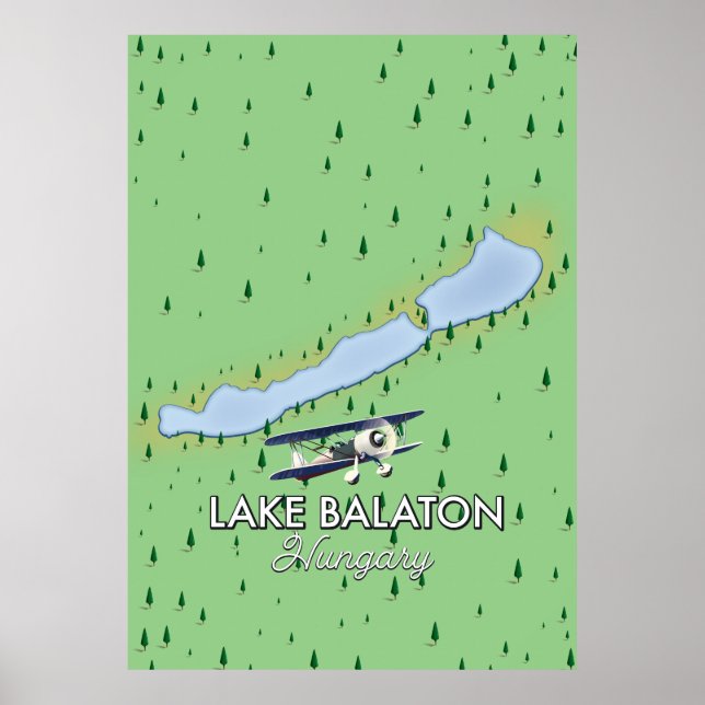 Lake Balaton Hungary map Poster (Front)