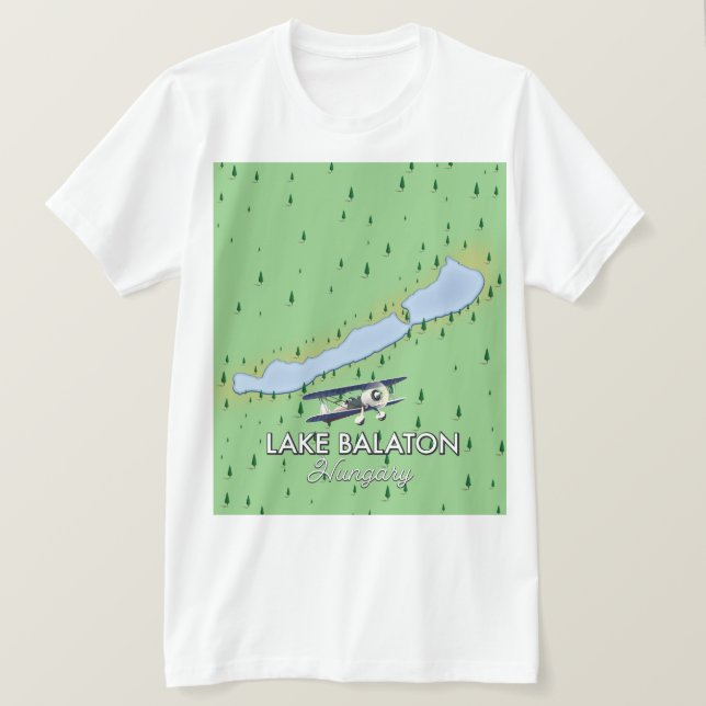 Lake Balaton Hungary map T-Shirt (Design Front)