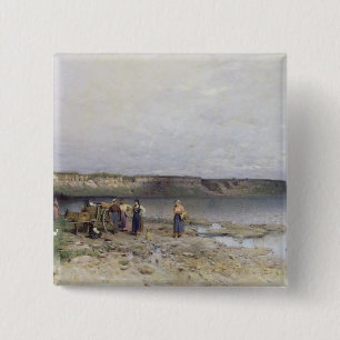 Lake Balaton with the Shore of Akarattya, 1885 15 Cm Square Badge