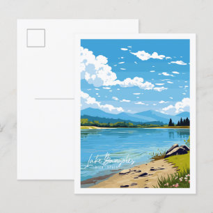 Lake Banyoles Ibiza Spain vintage travel place Postcard