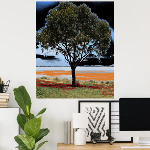 Lake Beeac Solo Tree Poster