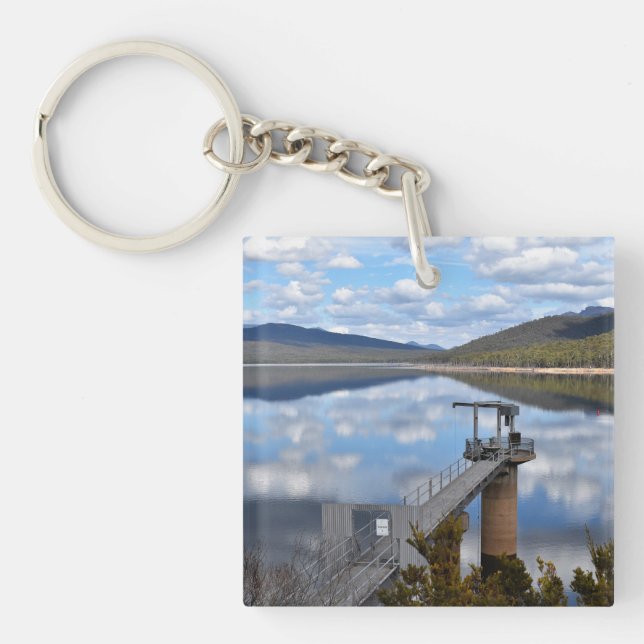 Lake Bellfield Clouds on Still Water Key Ring (Front)