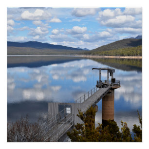Lake Bellfield Clouds on Still Water Poster
