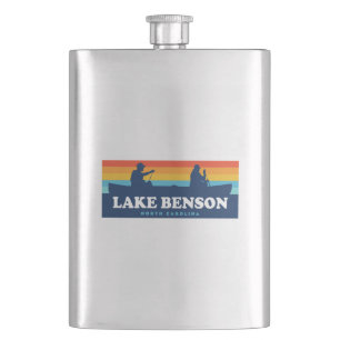 Lake Benson North Carolina Canoe Hip Flask