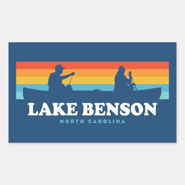 Lake Benson North Carolina Canoe Rectangular Sticker (Front)
