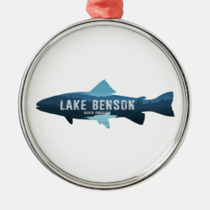 Lake Benson North Carolina Fish Metal Ornament