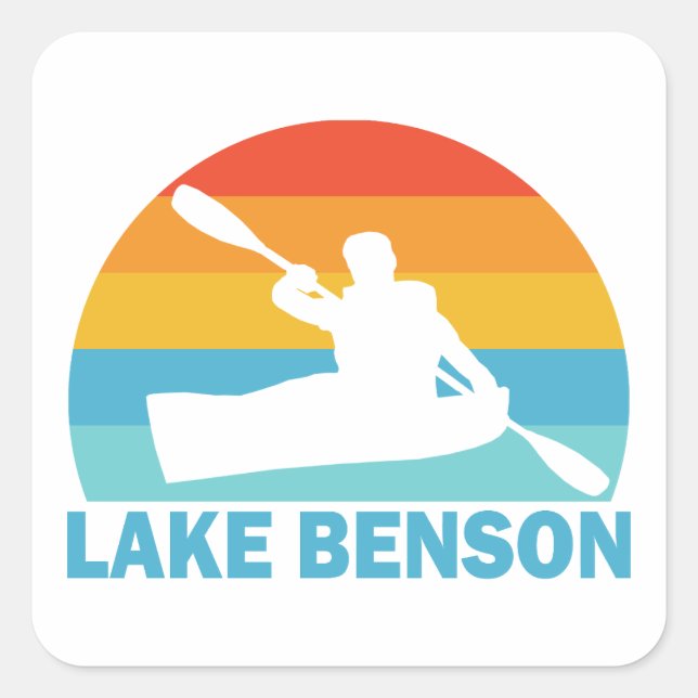 Lake Benson North Carolina Kayak Square Sticker (Front)