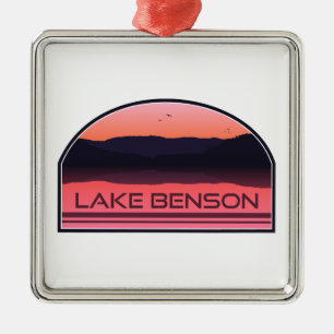 Lake Benson North Carolina Red Sunrise Metal Ornament