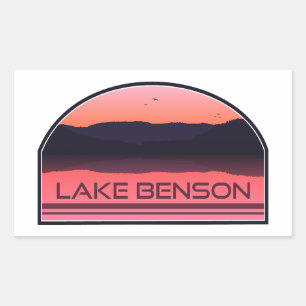Lake Benson North Carolina Red Sunrise Rectangular Sticker