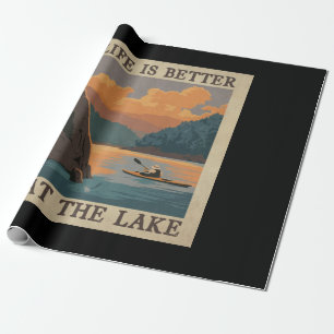 Lake Better Life Vintage Lake Life Wrapping Paper