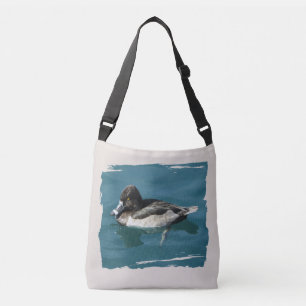 Lake Bird Black White Duck Photo Nature Wildlife Crossbody Bag