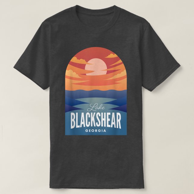 Lake Blackshear GA Retro Sunset  T-Shirt (Design Front)