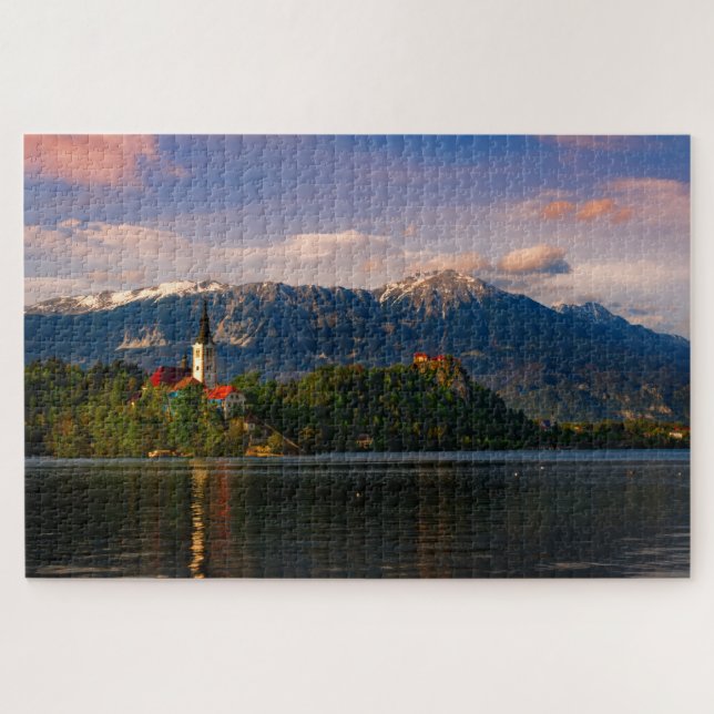 Lake Bled at Sunset Jigsaw Puzzle (Horizontal)