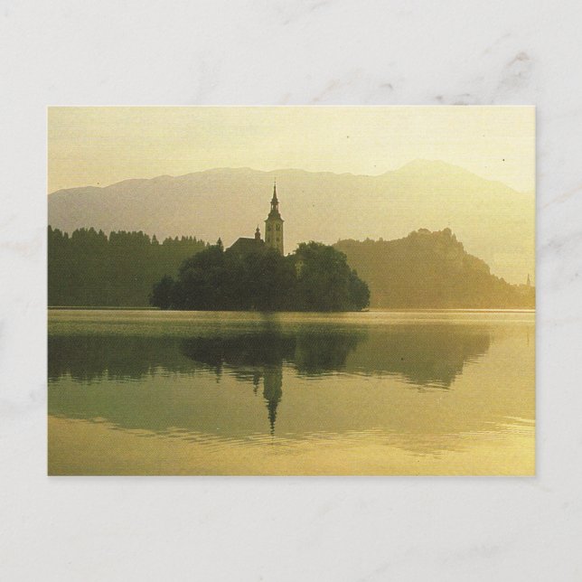 Lake Bled, former Yugoslavia, Vintage image Postcard (Front)