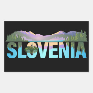 Lake Bled Slovenia Europe Rectangular Sticker
