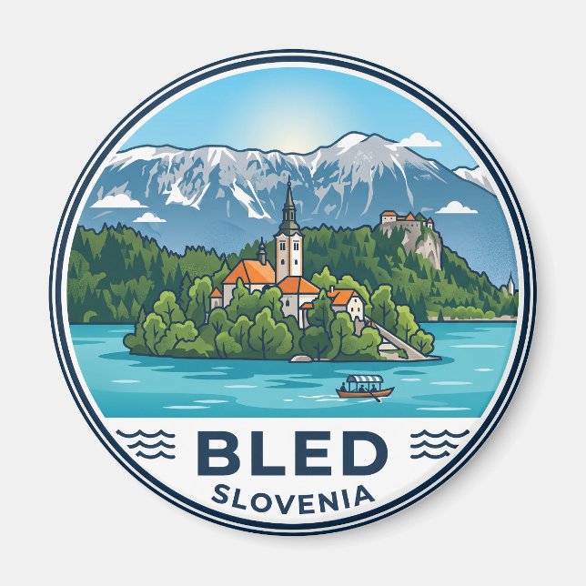 Lake Bled Slovenia Magnet (Front)