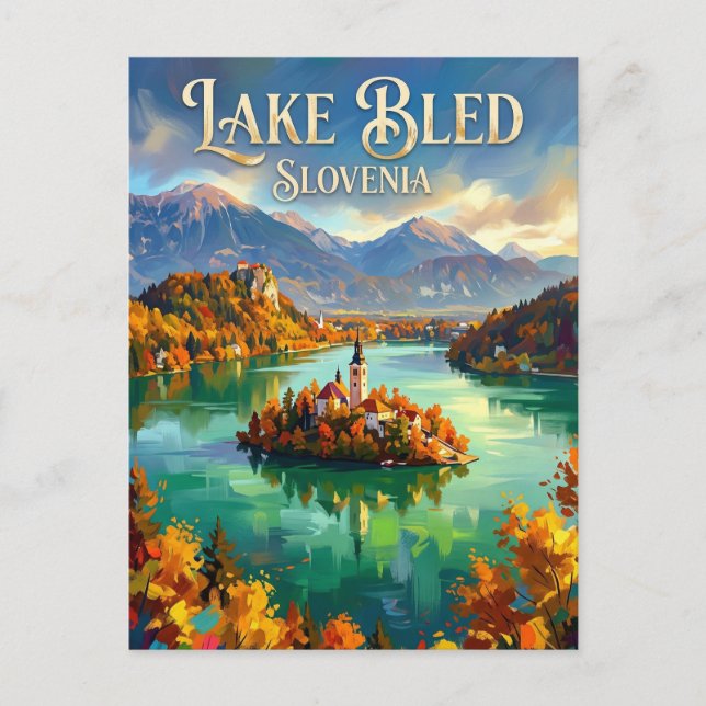 Lake Bled Slovenia Postcard (Front)