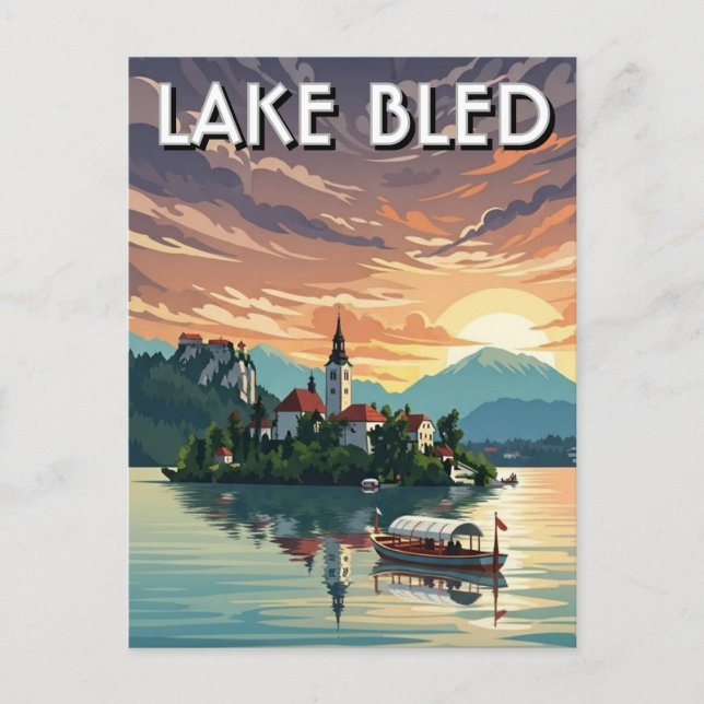 Lake Bled Slovenia Postcard (Front)