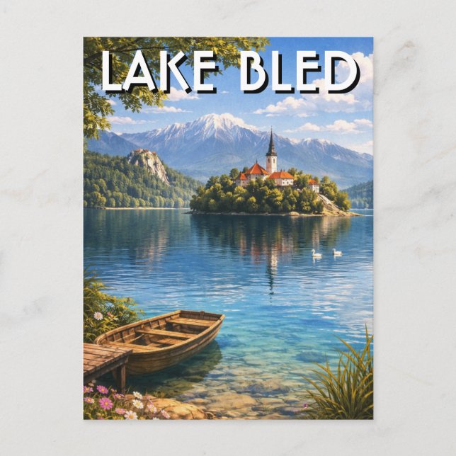 Lake Bled Slovenia Postcard (Front)