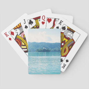 Lake Bled Slovenia Scenic Landscape Photography Playing Cards