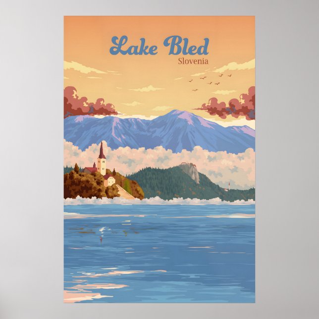 Lake Bled Slovenia Travel Poster (Front)