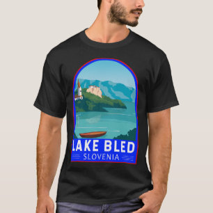 Lake Bled Slovenia Travel Retro Emblem T-Shirt