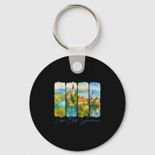 Lake Bled Slovenia Travel Trip Brushstroke Souveni Key Ring